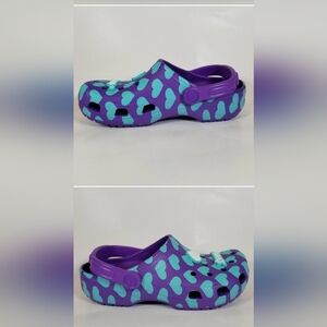 Crocs, Awake NY, purple and turquoise.